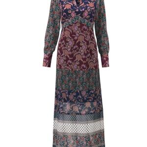 Festive Floral Long Sleeve Maxi Dress